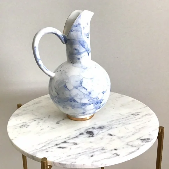 Anthropologie Hand Glazed Stoneware Large Pitcher Vase New In Box Rare NWT